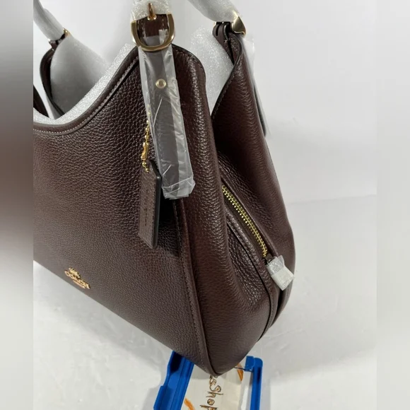 NWT Coach Erin Shoulder Bag In pebble Leather In Gold/Maple - Picture 3 of 7